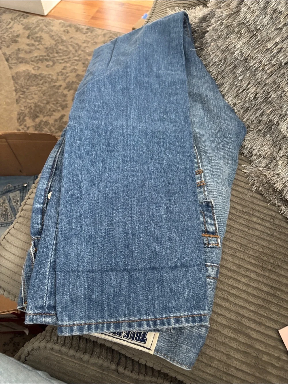 True Religion Women's Light Blue Straight Leg Jeans